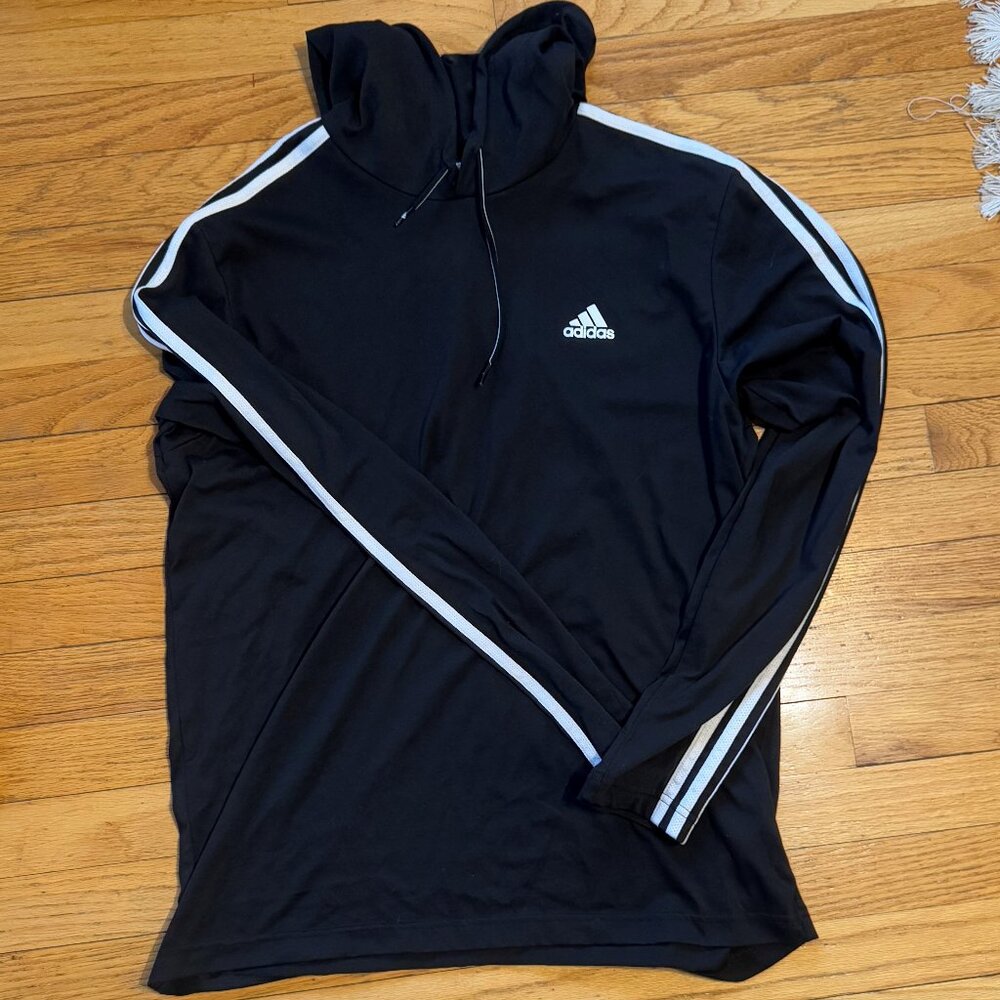 adidas Mens Lightweight Pullover Hoodie Long Sleeve Shirt